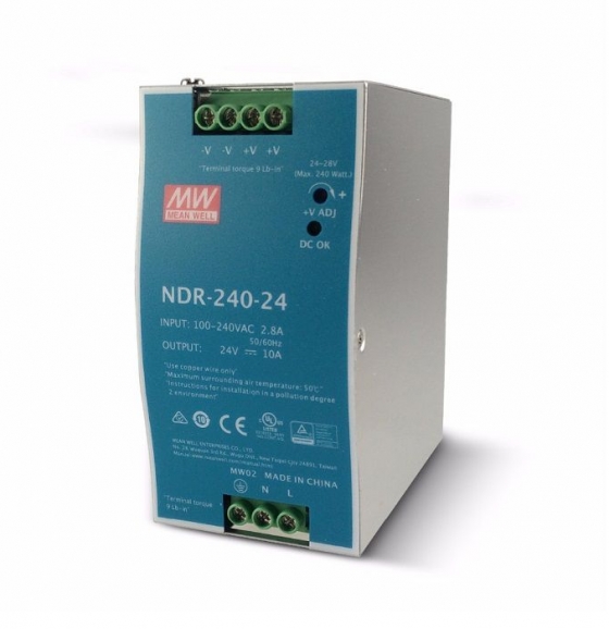 Bộ nguồn 24VDC - 10A (Meanwell Din Rail)